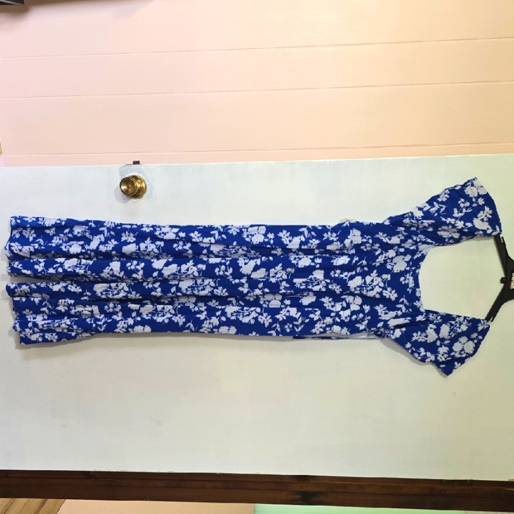 Robert Louis Blue and White Patterned Jumpsuit